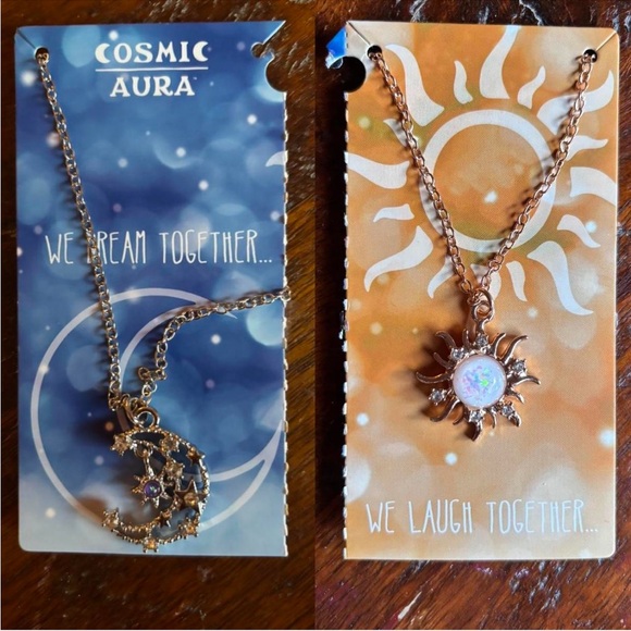Cosmic Aura Matching Necklace set - sun and moon design Hot Topic - Picture 1 of 3
